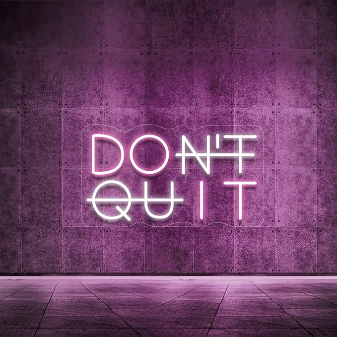 Don't Quit LED Neon Sign for Wall Decor, DO IT Neon Lights Party Decorations, USB Powered Switch Lighting Adjustable for Office, Gym, Man Cave, Gamer Room Decor-Ruum Studio Home