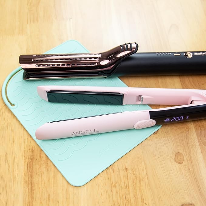 ANGENIL Heat Resistant Silicone Mat Suitable for Curling Iron, Flat Iron, Hot Tools,Safe and Heat-Resistant, Food Grade Silicone (9 "x 6.5")-Ruum Studio Home