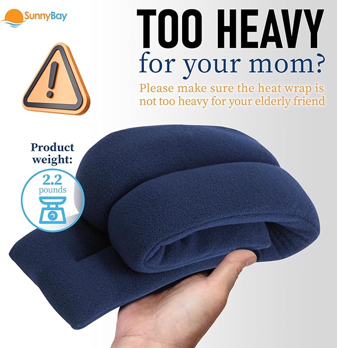 SunnyBay Microwave Heating Pad for Neck and Shoulders, 2.2 lbs 26 inch Long Versatile Microwavable Neck Wrap Warmer or Cool Pack, Hot or Cold Therapy to Relax Sore Muscles (Blue)-Ruum Studio Home