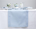Solino Home Linen Sky Blue Table Runner 156 Inches Long - 100% Pure Linen Extra Long Table Runner 14 x 156 Inch - Classic Hemstitch-Ruum Studio Home