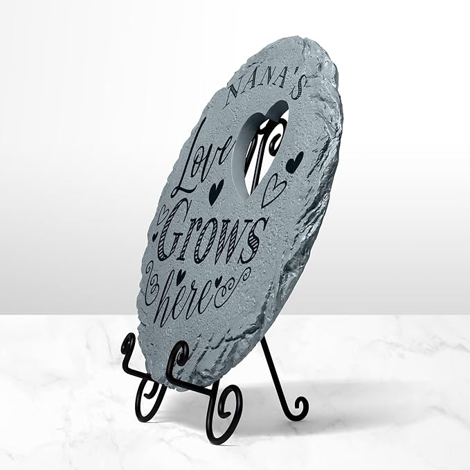 Let's Make Memories Personalized Garden Stone - Resin - Custom Garden Décor - Heart Stepping Stone - for Dad - for Father's Day-Ruum Studio Home