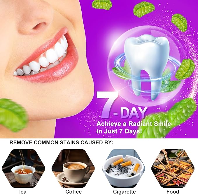 Teeth Whitening Strips,7-Day whitening Strips,Peroxide Free,Sensitive Teeth Whitener,Enamel Safe for Whiter Teeth,Deep Stains Removal,nstant Teeth Whitening Without The Harm (28pcs)-Ruum Studio Home