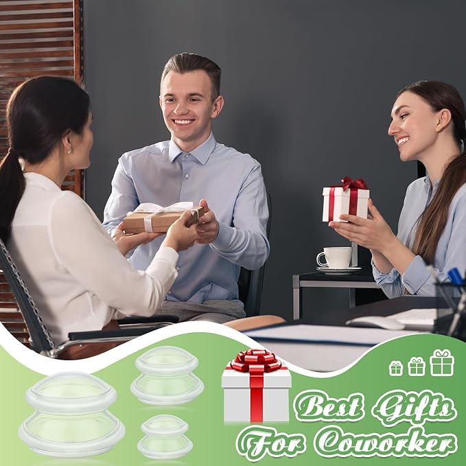 TrelaCo 6 Pcs Cupping Kit for Massage Therapy 3 Sizes Silicone Cupping Set Chinese Massage Therapy for Studio Household Cellulite Joint Pain Muscle Pain(Clear)-Ruum Studio Home