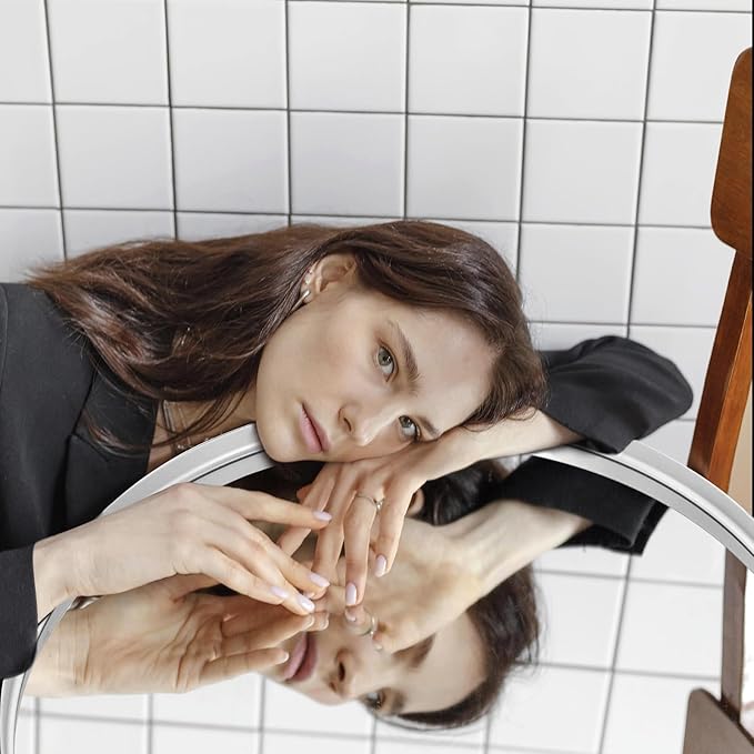 36 Inch Round Bathroom Mirror - Wall Mounted Circle Mirror with Metal Frame, Modern Mirror Suitable for Bathroom, Vanity, Entryway, Living Room, Wall Decor,Silver-Ruum Studio Home