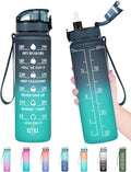Enerbone Water Bottle, Leakproof BPA & Toxic Free, Motivational Water Bottle with Times to Drink and Straw, Fitness Sports Water Bottle with Strap for Office, Gym, Outdoor Sports-Ruum Studio Home