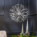 Christmas led Sparkle Ball Hanging Outdoor décorations -Haning Twig Ball,Snowflake Ornament Lights Indoor Outdoor Festive Holiday Décor 24Inch (Cool White)-Ruum Studio Home