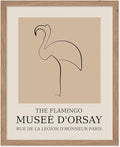Poster Master Vintage Poster - Retro Minimalist Print - Gift for Artist, Housewarming - Flamingo, Line Drawing, Sketch, Abstract - Wall Decor for Living Room, Bedroom, 8x10 Beige Framed-Ruum Studio Home