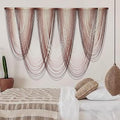 IOWER Macrame Wall Hanging Pink Dip-Dyed Large Macrame Wall Decor For Living Room Boho Fiber Art 57" W x 41" L-Ruum Studio Home
