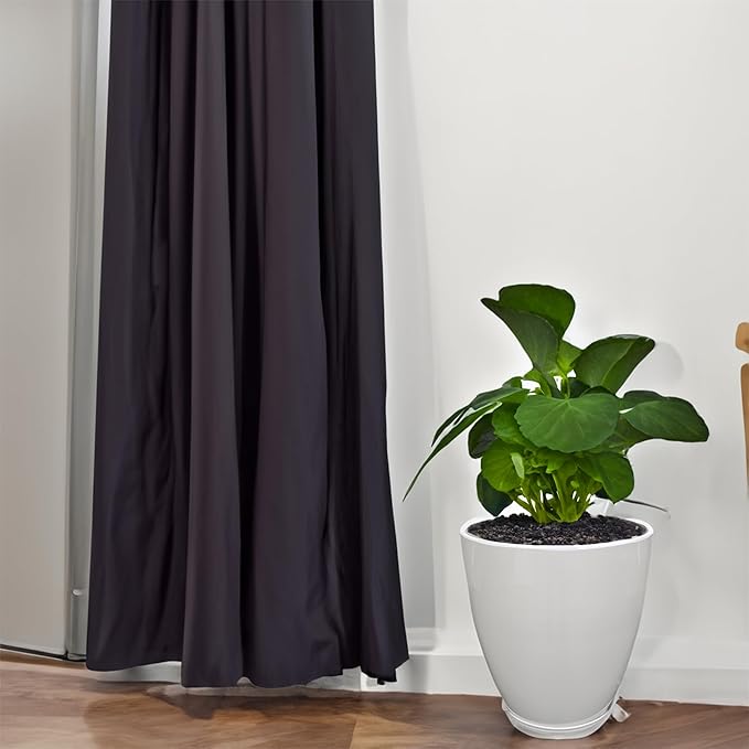 FixtureDisplays® 11.8" Diameter 11.8" Tall White Plant Pots, Plastic Flower Pots with Drainage Holes and Saucers for Indoor and Outdoor 15748-NF-Ruum Studio Home