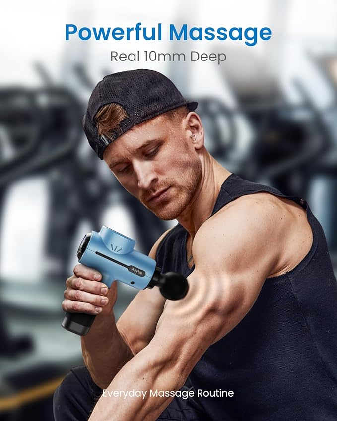 RENPHO Massage Gun Deep Tissue, Portable Percussion Massager for Back and Neck, Gifts for Men and Women, Handheld Device with Carry Case, Active-Ruum Studio Home