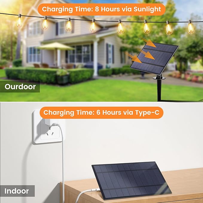 OHLUX 120FT Solar String Lights Outdoor with Remote, 2200K Soft Warm Patio Lights with 52 Shatterproof ST38 Tear-Drop LED Filament Bulbs, Dimmable Outside Edison Hanging Light for Backyard Deck Roof-Ruum Studio Home