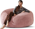 Bean Bag Chair 4Ft, Memory Foam Filled, Large Beanbag Chairs for Adults and Teens, Soft Sofa with Removable Flannel Cover, Round Couch for Living Room Bedroom College Dorm (Pink, 4FT-47×47"×24")-Ruum Studio Home