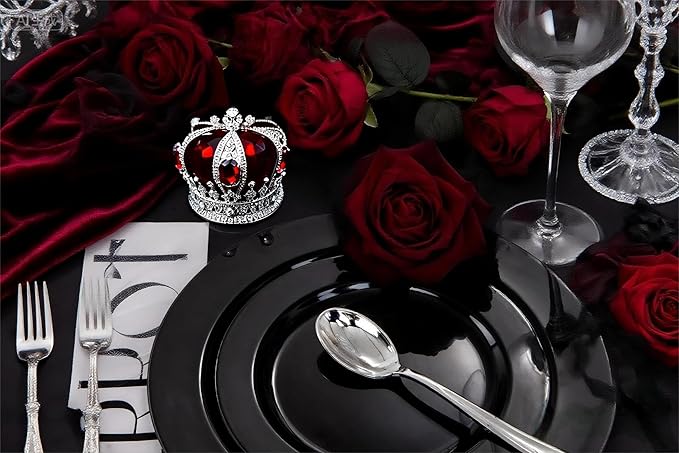 FLOWERCAT 60PCS Black Plastic Plates - Heavy Duty Black Disposable Plates for 30 guests Halloween Party/Wedding/New Year - Include 30PCS 10.25inch Dinner Plates and 30PCS 7.5inch Dessert Plates-Ruum Studio Home