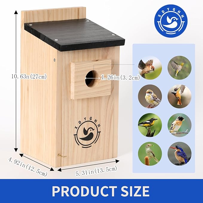 2 Pack Bird Houses for Outside,Bird House kit,Hummingbird House,Blue Bird House Outdoor Wren Swallow Finch-Ruum Studio Home