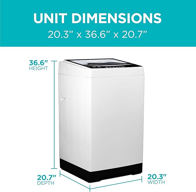 BLACK+DECKER Small Portable Washer, Washing Machine for Household Use, Portable Washer 1.7 cu.Ft with 8 Cycles, Transparent Lid & LED Display-Ruum Studio Home