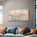 Flower Wall Art Framed Beige Canvas Paintings Colorful Wall Decor 24"x48" Art Posters Pictures for Dining Room Office Hotel-Ruum Studio Home
