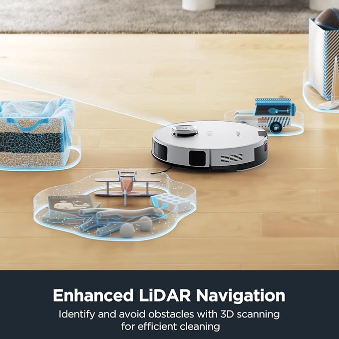 Eureka Robot Vacuum with Bagless Self Emptying Station, 2 in 1 Robotic Vacuum and Mop Combo, 60-Day Capacity, 4000Pa Suction, Auto Lifting Mop, LiDAR Navigation,NER E10s-Ruum Studio Home
