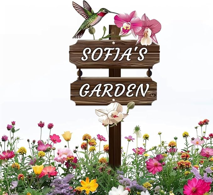Personalized Watercolor Bird Metal Sign with Stake,Custom Gardener Last Name Signs Outdoor Decor,Customized Gardening Housewarming Gifts,Birds on the Branch Plaques for Patio Lawn Porch Backyard Farm-Ruum Studio Home