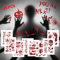 8 Sheets Halloween Window Clings, Bloody Handprint Footprint Window Stickers Scary Halloween Decorations Self Adhesive Wall Decal for Party Bathroom Car Door Zombi Restroom Sign Decals-85 Pcs-Ruum Studio Home