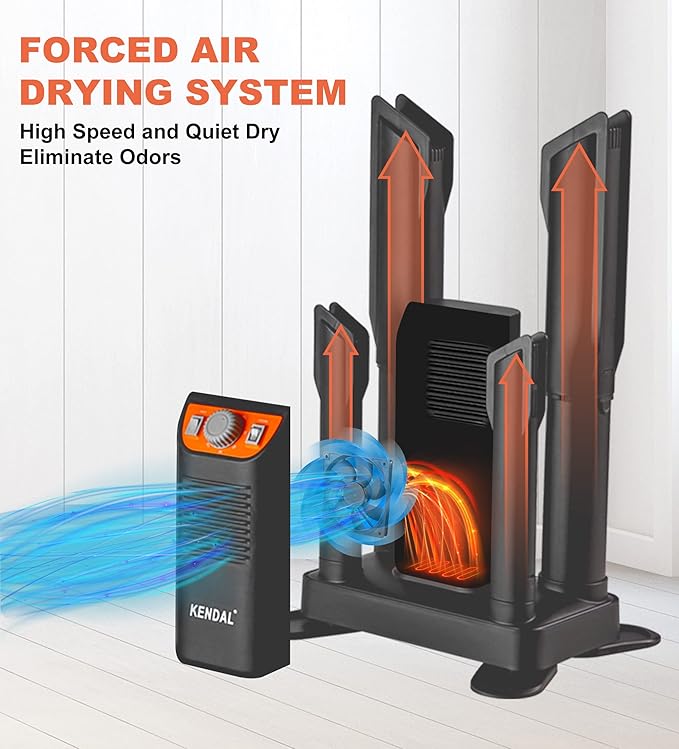 Boot Dryer for Work Boots, Shoe Dryer and Ozone Deodorizer, Portable Ski Boot Dryer with Adjustable Tubes & Timer, Ultra Silent, Quick Drying for Ski Boots, Sneakers, Gloves, Hats, Helmets-Ruum Studio Home