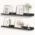 Floating Shelves for Wall, Picture Ledge Shelf 36 Inch Solid Wood Set of 2, Rustic Wall Shelves with Lip, Kids Bookshelf, Photo & Picture Live Edge Floating Shelves for Bedroom, Living Room, Kitchen-Ruum Studio Home