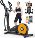 pooboo Elliptical Machine, Elliptical Exercise Machine with 16-Level Resistance&Hyper-Quiet Magnetic Driving System, Elliptical Machine for Home with LCD Monitor&15.5IN Stride, 350LBS Weight Capacity-Ruum Studio Home