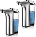 Automatic Soap Dispenser, Touchless Dish Soap Dispenser 17oz/500ml with Upgraded Infrared Sensor, 5 Adjustable Soap Dispensing Levels, Liquid Hand Dispenser for Bathroom (Silver Set)-Ruum Studio Home