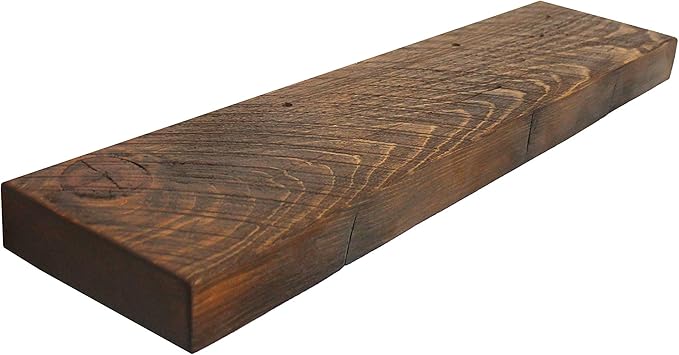 joelsantiques Floating Shelf, Wood Wall Shelf, Natural Wooden Home Decor for Bathroom Kitchen Bedroom, Hanging Mounted Invisible Bracket (Medium Brown, 7" Deep x 36" Wide)-Ruum Studio Home