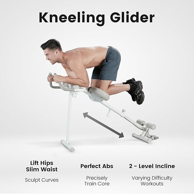 WONDER CORE Pro Max, Ab Machine for Stomach Workout, Ab Workout Equipment for Home Gym, Ab Trainer, 4-in-1 Exercise Equipment: Rowing Machine, Leg Press Machine, Ab Glider Machine, Roman Chair-Ruum Studio Home