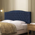 Linen Upholstered Headboard King/Cal King Size Latest Model Wall Mount, Bed Frame Mount, Featuring High-Density Sponge Padding, Luxury Texture Easy Assembly Comfort and Style-Navy Blue-Ruum Studio Home