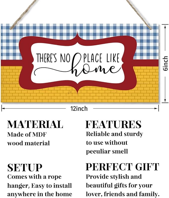 EDCTO Decorative Sign, Rustic Home Wall Art, 12 x 6 Inches, MDF Wood, Hanging Mount-Ruum Studio Home