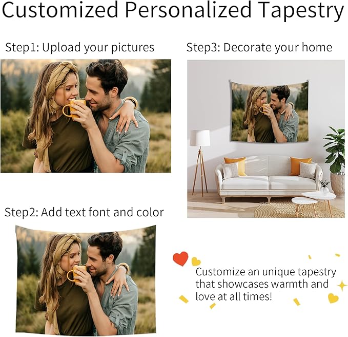 Custom Tapestry For Wall Bedroom Custom Backdrop Personalized Image Text Photo Customized Funny Tapestry Banners And Signs Multiple Pictures Horizontal Tapestrys-Ruum Studio Home