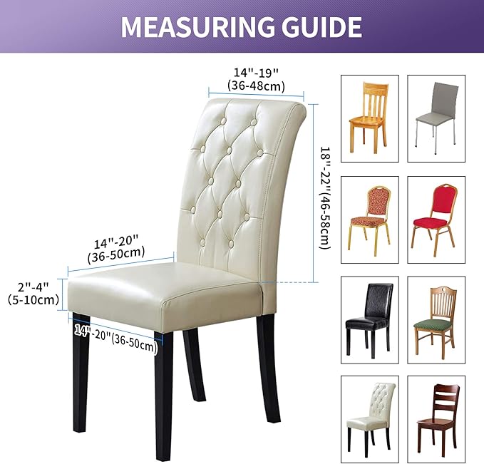 Joccun Chair Covers for Dining Room Set of 6, Dining Chair Slipcovers Stretch Dining Room Chair Covers Seat Protector,Washable Parsons Chair Cover for Home,Hotel,Banquet(Gray,6 Pack)-Ruum Studio Home