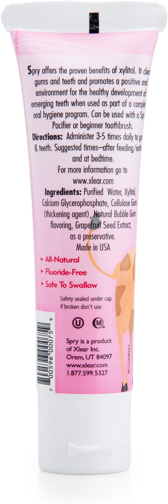 Spry Natural Xylitol Toothpaste for Baby, Toddler, Kids Age 3 Months Up - Fluoride Free Tooth Gel, Support Development of Emerging Teeth, Strawberry Banana, Bubblegum, Original, 2 Fl Oz (Pack of 3)-Ruum Studio Home