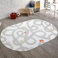 STARUIA Road Traffic Kids Rug Children Playing with Cars Playmat 3x5 Ft, Washable Play Carpet for Kids Playroom, Non-Slip Have Fun Safe Baby Nursery Rug for Toddler Boy's Bedroom Game Room Grey-Ruum Studio Home
