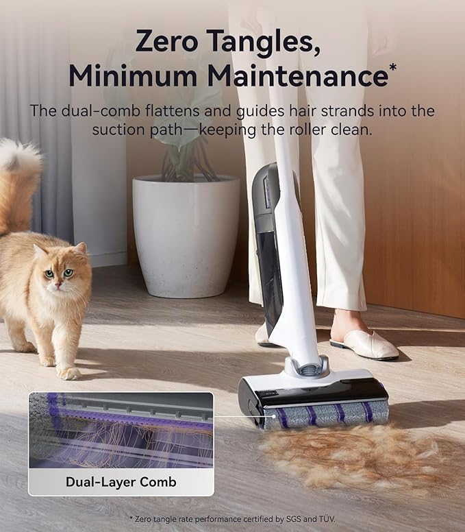 NARWAL S30 Wet Dry Vacuum Cleaner with 20000Pa Suction, 176°F Self-Cleaning, Heated Drying, Disposable Waste Bag, Tangle-Free, Cordless Vacuum Mop for Hard Floors & Edge Cleaning, Easy to Use-Ruum Studio Home