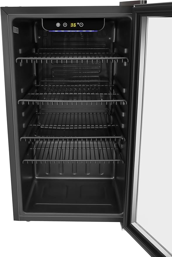KoolMore 18 in. 3.2 Cu. Ft. Beverage Refrigerator Merchandiser with Stainless Steel Trim and Touch Panel For Soda, Beer or Wine Perfect for Use in a Commercial or Home Setting, ETL Listed (KM-BR32SS)-Ruum Studio Home