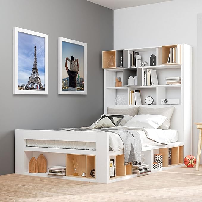 VCK 12x18 Inch Solid Wood Poster Frames with Wall Mounting Hanging Picture Frame Set of 3 White-Ruum Studio Home
