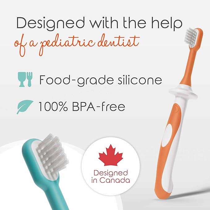 Cherish Baby Care Toddler Toothbrushes 1-2 Years (4-Pack) - BPA-Free & Safety-Tested Kids Toothbrush Kit, Designed by a Pediatric Dentist, Soft-Grip Toothbrush for Kids, My First Toothbrush Set-Ruum Studio Home