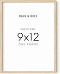 HAUS AND HUES Beige Oak Wood 9x12 Picture Frame - Modern Wood Wall Art Display - Lightweight 9x12 Frame for Art Prints, Photos, Posters - Ready-to-Hang Vertically & Horizontally-Ruum Studio Home