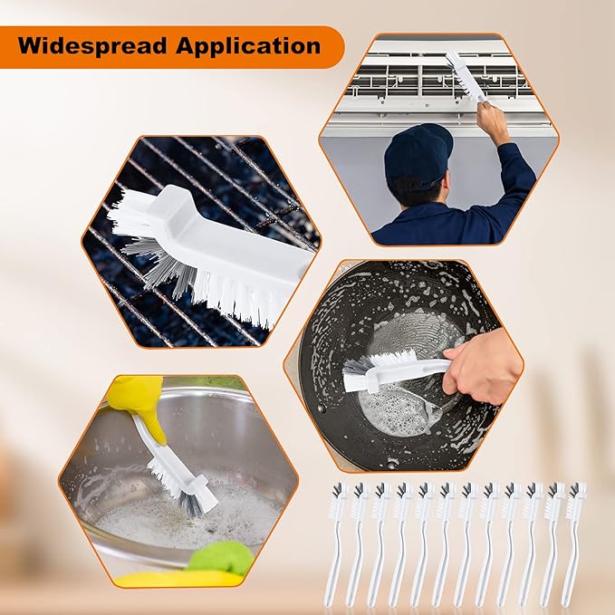 Rtteri 48 Pcs Kitchen Scrub Brush Bulk Plastic Sink Bathroom Cleaning Edge Corner Brush for Household Bottle Dish Tile Lines Window Track Crevice with Stiff Bristle-Ruum Studio Home