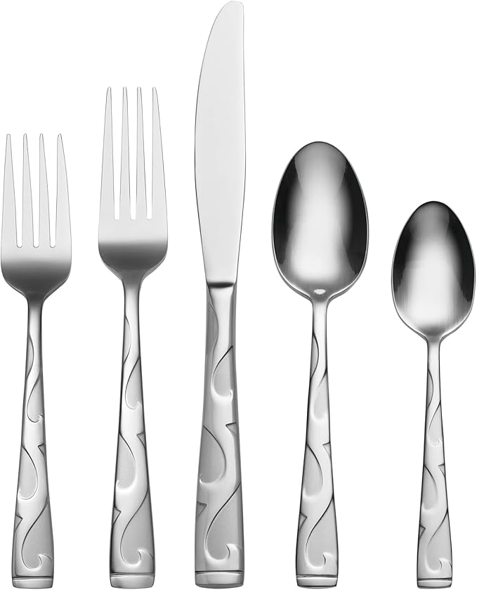 Oneida Tuscany 45-Piece Flatware Set, Service for 8, Silver-Ruum Studio Home