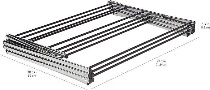 Amazon Basics Foldable Portable Laundry Drying Rack for Indoor Air Drying Clothing, 14.5 x 29.5 x 41.8 inches (LxWxH), Chrome Silver-Ruum Studio Home
