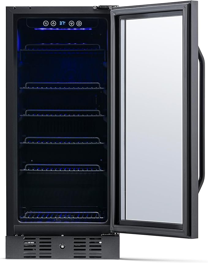 Newair 24" Wine and Beverage Refrigerator 20 Bottle and 70 Can Capacity, Built-in or Freestanding Cooler, Dual Zone Fridge in Stainless Steel with Splitshelf-Ruum Studio Home
