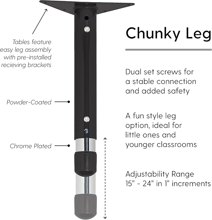 FDP Rectangle Activity School and Kids Classroom Table (24 x 48 inch), Toddler Legs, Adjustable Height 15-24 inches - Maple Top and Maple Edge-Ruum Studio Home