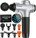 RAEMAO Massage Gun, Handheld Electric Deep Tissue Muscle Massager for Athletes for Pain Relief Attaching 8 Replacement Heads, Percussion Massager with 10 Speeds, Father's Day Gifts, Silver-Ruum Studio Home