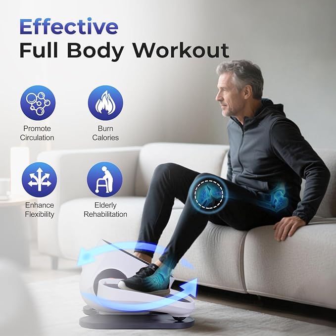 Under Desk Elliptical Machine, Electric Ellipse Leg Exerciser as Seen on Tv for Seniors with 10 Adjustable,Pedal Exerciser,Exercise Equipment for Home-Ruum Studio Home