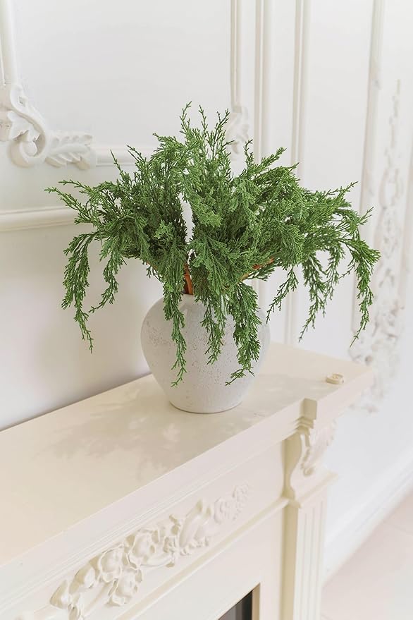 MISSPIN 12 Pcs 22.3 Inches Artificial Christmas Cypress Branches, DIY Crafts Faux Branches for Xmas Indoor Outdoor Home Decor-Ruum Studio Home