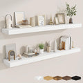 fuqing Floating Shelves for Wall, Bathroom Shelf Wall Mounted for Storage, Shelves with Invisible Bracket for Bedroom, Kitchen, Living Room, Farmhouse Small Book Shelf, 55 Inch Set of 2, White-Ruum Studio Home