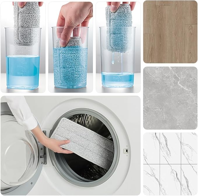 JOYMOOP Mop and Bucket Set, Dust Mops for Floor Cleaning, Wall Mop with 4 Microfiber Mop Head Replacement-Ruum Studio Home